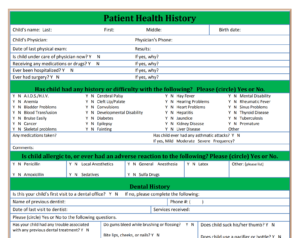 Health History Form